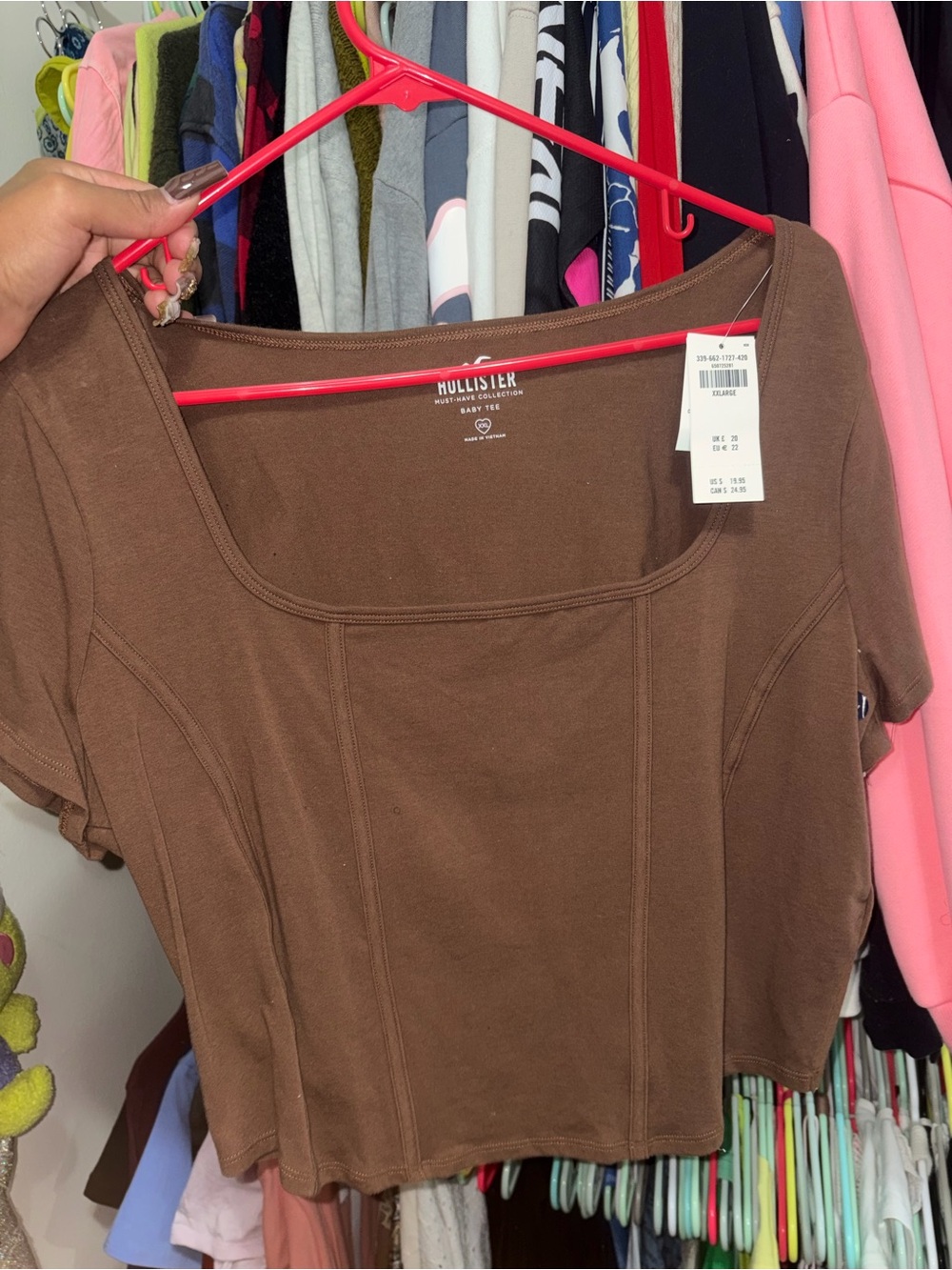 Hollister Brown Square-Neck Crop Top
